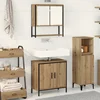 Image de vidaXL - Badkamermeubel - Set - met - plank - 2 - pcs - Bruin - Bewerkt - hout