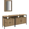 Image de vidaXL - Badkamermeubels - 3 - st - Bruin - 80 - x - 30 - x - 60 - cm - Bewerkt - hout