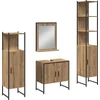 Image de vidaXL - Badkamermeubel - Set - 4 - pcs - Bruin - 33 - x - 33 - x - 185,5 - cm - Bewerkt - hout