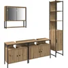 Image de vidaXL - Badkamermeubel - Set - 4 - pcs - artisanaal - eikenkleurig - Bewerkt - hout