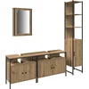 Image de vidaXL - Badkamermeubel - Set - met - plank - 4 - pcs - Artisan - Eiken - Bewerkt - hout