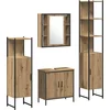 Image de vidaXL - Badkamermeubel - Set - 4 - st - Bruin - 33 - x - 33 - x - 185,5 - cm - Bewerkt - hout