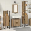 Image de vidaXL - Badkamermeubel - Set - met - plank - 4 - pcs - Bruin - Bewerkt - hout