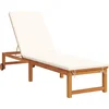 Image de vidaXL - Ligstoel - Bruin - 202 - x - 53 - x - 89 - cm - Massief - Acacia - Hout