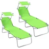 Image de vidaXL - Ligstoel - 2 - pcs - Groen - 58 - x - 188 - x - 77cm - Polyester