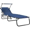 Image de vidaXL - Opvouwbare - zonnebed - Blauw - 190 - x - 57 - x - 81 - cm - oxford