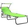 Image de vidaXL - Opvouwbare - zonnebed - Groen - 190 - x - 57 - x - 81 - cm - oxford
