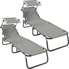 Image de vidaXL - Opvouwbare - zonnebed - 2 - pcs - Grijs - 190 - x - 57 - x - 81 - cm - oxford