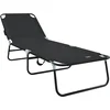 Image de vidaXL - Opvouwbare - zonnebed - Zwart - 188 - x - 57 - x - 86,5 - cm - Polyester