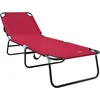Image de vidaXL - Opvouwbare - zonnebed - Rood - 188 - x - 57 - x - 86,5 - cm - Polyester
