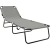 Image de vidaXL - Opvouwbare - zonnebed - Grijs - 188 - x - 57 - x - 86,5 - cm - Polyester