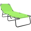 Image de vidaXL - Opvouwbare - zonnebed - Groen - 188 - x - 57 - x - 86,5 - cm - Polyester
