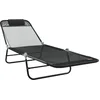 Image de vidaXL - Opvouwbare - zonnebed - Zwart - 182 - x - 55 - x - 85,5 - cm - Textileen