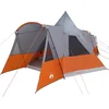 Image de vidaXL - Teepee - Tent - 8-Persoon - Grijs - en - Oranje - 720 - x - 465 - x - 295 - cm