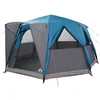 Image de vidaXL - Cabine - Tent - 6-Persoon - met - dak - Blauw - 425 - x - 396 - x - 222 - cm