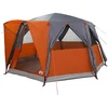 Image de vidaXL - Cabine - Tent - 6-Persoon - Grijs - en - Oranje - 425 - x - 396 - x - 222 - cm