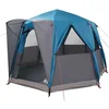 Image de vidaXL - Cabin - Tent - 3-Person - met - dak - Blauw - en - Grijs - 320 - x - 320 - x - 203 - cm