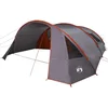 Image de vidaXL - Tunnel - Tent - voor - 6 - Personen - Grijs - en - Oranje - 700 - x - 590 - x - 215 - cm