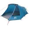 Image de vidaXL - Tunnel - Tent - 3-Person - met - dak - Blauw - en - Grijs - 328 - x - 228 - x - 115 - cm