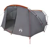 Image de vidaXL - Tunneltent - voor - 4 - Personen - Grijs - en - Oranje - 318 - x - 275 - x - 140 - cm
