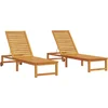 Image de vidaXL - Ligstoel - 2 - pcs - Bruin - 202 - x - 53 - x - 89 - cm - Massief - Acacia - Hout