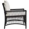Image de vidaXL - Tuinstoel - met - kussen - Zwart - 73 - x - 61 - x - 77 - cm - poly - rattan