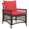 Image de vidaXL - Tuinstoel - met - kussen - Bruin - 73 - x - 61 - x - 77 - cm - poly - rattan
