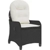 Image de vidaXL - Ligstoel - met - kussen - Zwart - 56 - x - 66 - x - 95 - cm - poly - rattan