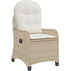 Image de vidaXL - Ligstoel - met - kussen - Beige - 56 - x - 66 - x - 95 - cm - poly - rattan