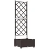 Image de vidaXL - Plantenbak - Bruin - 40 - x - 40 - x - 125,5 - cm - PP
