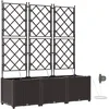 Image de vidaXL - Tuin - Plantpot - 3 - pcs - Bruin - 120 - x - 40 - x - 142 - cm - Kunststof