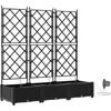 Image de vidaXL - Tuin - Plantpot - 3 - pcs - Zwart - 120 - x - 40 - x - 126 - cm - Kunststof