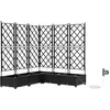 Image de vidaXL - Tuin - Plantpot - 5 - pcs - Zwart - 120 - x - 120 - x - 126 - cm - Kunststof