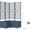 Image de vidaXL - Tuin - Plantpot - 3 - pcs - Grijs - 80 - x - 80 - x - 142 - cm - Kunststof