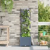 Image de vidaXL - Tuin - Plantpot - Licht - Grijs - 40 - x - 40 - x - 143 - cm - Staal