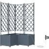 Image de vidaXL - Plantenbak - 3 - st - Lichtgrijs - 80 - x - 80 - x - 142 - cm - PP