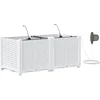 Image de vidaXL - Tuin - Plantpot - 2 - pcs - Wit - 80 - x - 40 - x - 37,5 - cm - Kunststof