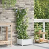 Image de vidaXL - Tuin - Plantpot - Wit - 40 - x - 40 - x - 126 - cm - Kunststof
