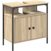 Image de vidaXL - Badkamerkast - met - opslag - Beige - 60 - x - 30 - x - 60 - cm - Bewerkt - hout