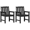 Image de vidaXL - Tuin - eetkamerstoel - 2 - pcs - Zwart - 65,5 - x - 59 - x - 88 - cm - HDPE