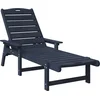 Image de vidaXL - Ligstoel - Marineblauw - 195,5 - x - 53 - x - 98,5 - cm - HDPE