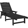 Image de vidaXL - Ligstoel - Zwart - 195,5 - x - 53 - x - 98,5 - cm - HDPE