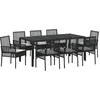 Image de vidaXL - Tuin - Eettafel - Set - 9 - pcs - Zwart - poly - rattan