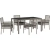 Image de vidaXL - Tuin - Eettafel - Set - 5 - pcs - Grijs - poly - rattan