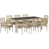 Image de vidaXL - Tuin - Eettafel - Set - 9 - pcs - Beige - poly - rattan