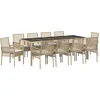 Image de vidaXL - Tuin - Eettafel - Set - 11 - pcs - Beige - poly - rattan