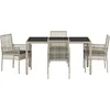 Image de vidaXL - Tuin - Eettafel - Set - 5 - pcs - Lichtgrijs - poly - rattan