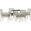 Image de vidaXL - Tuin - Eettafel - Set - 5 - pcs - Lichtgrijs - poly - rattan