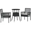 Image de vidaXL - Tuin - Eettafel - Set - 3 - pcs - Zwart - poly - rattan