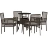 Image de vidaXL - Tuin - Eettafel - Set - 5 - pcs - Bruin - poly - rattan